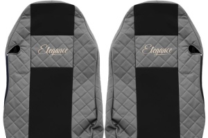 Set Huse Scaune Camion Tir MAN TGX I din 2006-2021, Auto, Model ELEGANCE Q, Culoare Gri, 4x Stickere auto cu MAN - Img 4