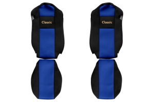 Set Huse Scaune Camion Tir MERCEDES-BENZ ACTROS MP4 / MP5 din 2011-2024, Auto, Model CLASSIC, Culoare Albastru, 4x Stickere auto cu MERCEDES-BENZ - Img 2