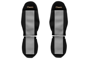 Set Huse Scaune Camion Tir VOLVO FH din 2005-2009, Auto, Model CLASSIC, Culoare Gri, 4x Stickere auto cu VOLVO - Img 2