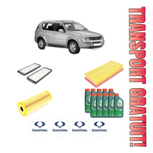 Set Pachet filtre revizie Bosch, 10 litrii ulei Castrol 10W40 SSANGYONG REXTON / REXTON II (GAB_) 2.9 TD din 2002-2006, 4x Stickere auto cu SSANGYONG