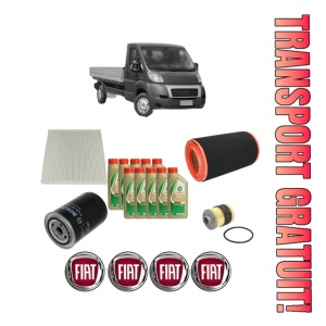 Set Pachet filtre revizie Bosch, 10 litrii ulei Castrol 5W40 FIAT DUCATO Platform/Chassis (250_) 160 Multijet 3,0 D din 2006-2014, 4x Stickere auto cu FIAT