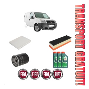 Set Pachet filtre revizie Bosch, 3 litrii ulei Castrol 10W40 FIAT DOBLO Box Body/MPV (223_) 1.4 din 2005, 4x Stickere auto cu FIAT
