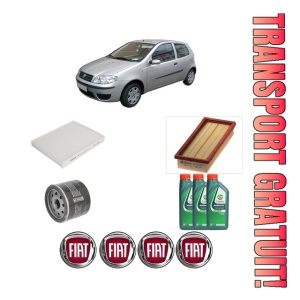 Set Pachet filtre revizie Bosch, 3 litrii ulei Castrol 10W40 FIAT PUNTO Hatchback Van (188_) 1.2 60 din 2000-2009, 4x Stickere auto cu FIAT