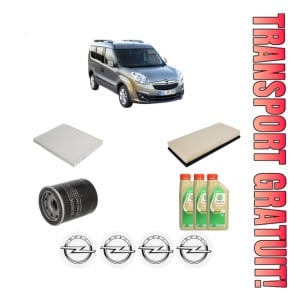 Set Pachet filtre revizie Bosch, 3 litrii ulei Castrol 5W30 OPEL COMBO Tour (X12) 1.4 (C26, D26, E26, C06) din 2012, 4x Stickere auto cu OPEL