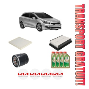 Set Pachet filtre revizie Bosch, 4 litrii ulei Castrol 0W20 KIA CEED Sportswagon (CD) 1.0 T-GDI din 2018, 4x Stickere auto cu KIA