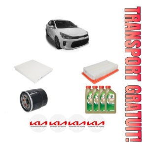 Set Pachet filtre revizie Bosch, 4 litrii ulei Castrol 0W20 KIA RIO IV (YB, SC, FB) 1.0 T-GDI 100 din 2017, 4x Stickere auto cu KIA