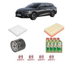 Set Pachet filtre revizie Bosch, 4 litrii ulei Castrol 0W20 SEAT LEON Sportstourer (KL8, KLD) 1.0 TSI din 2020, 4x Stickere auto cu SEAT - Img 2