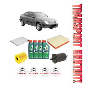 Set Pachet filtre revizie Bosch, 4 litrii ulei Castrol 10W40 CITROEN XSARA Coupe (N0) 1.6 16V din 2000-2005, 4x Stickere auto cu CITROEN