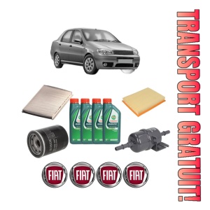 Set Pachet filtre revizie Bosch, 4 litrii ulei Castrol 10W40 FIAT SIENA (178_, 172_) / ALBEA 1.3 din 2001-2009, 4x Stickere auto cu FIAT