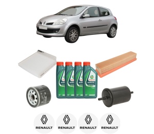 Set Pachet filtre revizie Bosch, 4 litrii ulei Castrol 10W40 RENAULT CLIO III Hatchback Van (SB_, SR_) 1.2 (SR0J) din 2005-2014, 4x Stickere auto cu RENAULT - Img 2