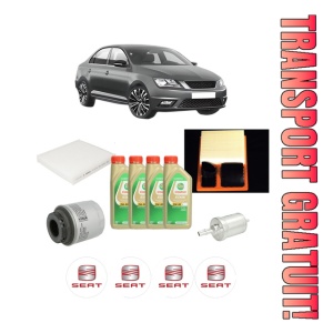 Set Pachet filtre revizie Bosch, 4 litrii ulei Castrol 5W30 SEAT TOLEDO IV (KG3) 1.6 din 2013-2015, 4x Stickere auto cu SEAT