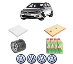 Set Pachet filtre revizie Bosch, 4 litrii ulei Castrol 5W30 Volkswagen GOLF VII Van (5G1) 1.2 TSi BlueMotion din 2012-2017, 4x Stickere auto cu Volkswagen - Img 2