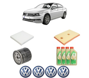Set Pachet filtre revizie Bosch, 4 litrii ulei Castrol 5W30 Volkswagen PASSAT B8 (3G2, CB2) 1.4 TSI 4motion din 2015-2018, 4x Stickere auto cu Volkswagen - Img 2