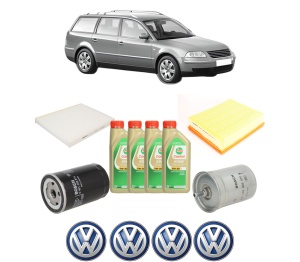 Set Pachet filtre revizie Bosch, 4 litrii ulei Castrol 5W30 Volkswagen PASSAT B5.5 Variant (3B6) 1.6 din 2000-2005, 4x Stickere auto cu Volkswagen - Img 2