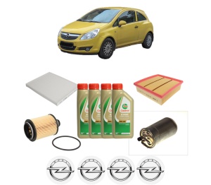 Set Pachet filtre revizie Bosch, 4 litrii ulei Castrol 5W40 OPEL CORSA D Hatchback Van (S07) 1.3 CDTI (L08) din 2006-2014, 4x Stickere auto cu OPEL - Img 2