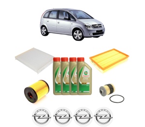 Set Pachet filtre revizie Bosch, 4 litrii ulei Castrol 5W40 OPEL MERIVA A MPV (X03) 1.3 CDTI (E75) din 2005-2010, 4x Stickere auto cu OPEL - Img 2