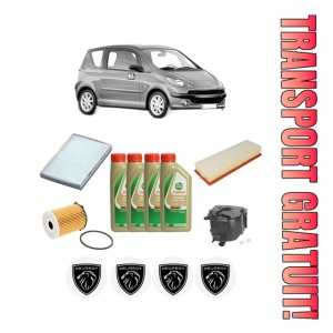 Set Pachet filtre revizie Bosch, 4 litrii ulei Castrol 5W40 PEUGEOT 1007 (KM_) 1.6 HDi din 2007, 4x Stickere auto cu PEUGEOT