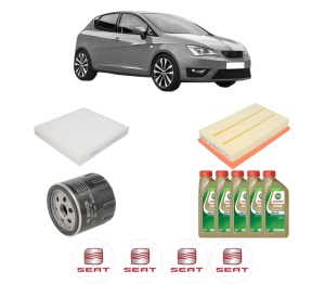 Set Pachet filtre revizie Bosch, 5 litrii ulei Castrol 0W20 SEAT IBIZA V (KJ1, KJG) 1.5 TSI din 2017, 4x Stickere auto cu SEAT - Img 2
