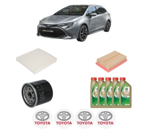 Set Pachet filtre revizie Bosch, 5 litrii ulei Castrol 0W20 TOYOTA COROLLA Estate (_E21_) 1.8 Hybrid (ZWE211W) din 2019, 4x Stickere auto cu TOYOTA - Img 2