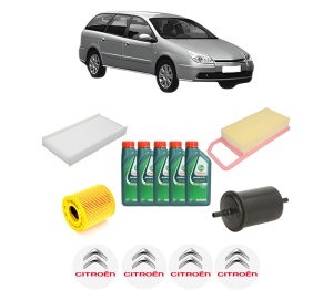 Set Pachet filtre revizie Bosch, 5 litrii ulei Castrol 10W40 CITROEN C5 II Break (RE_) 1.8 16V (RE6FYB) din 2005-2008, 4x Stickere auto cu CITROEN - Img 2