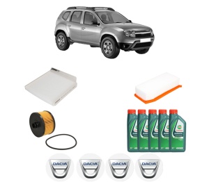 Set Pachet filtre revizie Bosch, 5 litrii ulei Castrol 10W40 DACIA DUSTER (HS_) 1.2 TCe 125 din 2013-2018, 4x Stickere auto cu DACIA - Img 2