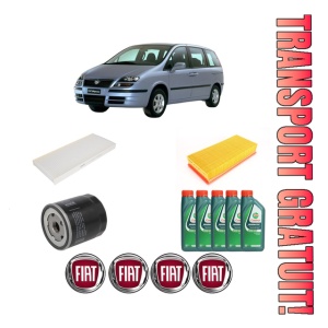 Set Pachet filtre revizie Bosch, 5 litrii ulei Castrol 10W40 FIAT ULYSSE (179_) 2.0 (179BXA11, 179BXA1A) din 2002-2011, 4x Stickere auto cu FIAT