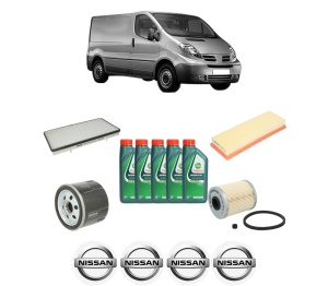 Set Pachet filtre revizie Bosch, 5 litrii ulei Castrol 10W40 NISSAN PRIMASTAR Van (X83) 1.9 dCi 100 din 2002, 4x Stickere auto cu NISSAN - Img 2