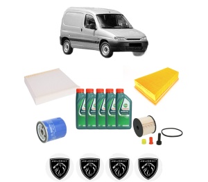 Set Pachet filtre revizie Bosch, 5 litrii ulei Castrol 10W40 PEUGEOT PARTNER Box Body/MPV (5_, G_) 2.0 HDi din 2000-2008, 4x Stickere auto cu PEUGEOT - Img 2