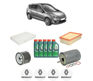 Set Pachet filtre revizie Bosch, 5 litrii ulei Castrol 10W40 RENAULT GRAND SCENIC III (JZ0/1_) 1.5 dCi (JZ02, JZ0R) din 2010-2016, 4x Stickere auto cu RENAULT - Img 2