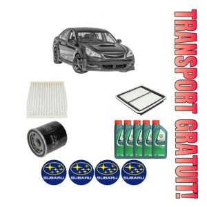 Set Pachet filtre revizie Bosch, 5 litrii ulei Castrol 10W40 SUBARU LEGACY V (BM) 2.5 GT AWD (BM9) din 2010-2014, 4x Stickere auto cu SUBARU
