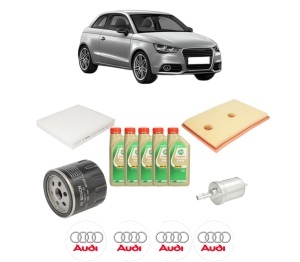 Set Pachet filtre revizie Bosch, 5 litrii ulei Castrol 5W30 AUDI A1 (8X1, 8XK) 1.4 TFSI din 2014-2018, 4x Stickere auto cu AUDI - Img 2