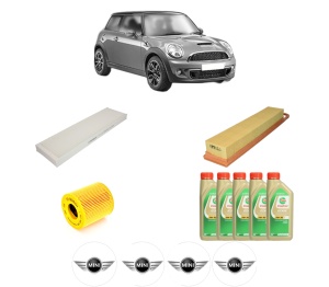 Set Pachet filtre revizie Bosch, 5 litrii ulei Castrol 5W30 MINI MINI (R56) One LPG din 2009-2010, 4x Stickere auto cu MINI - Img 2