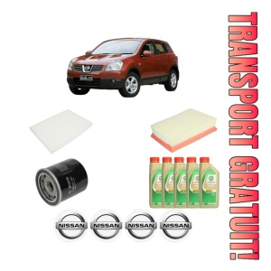 Set Pachet filtre revizie Bosch, 5 litrii ulei Castrol 5W30 NISSAN QASHQAI I (J10, NJ10) 1.6 LPG din 2010-2013, 4x Stickere auto cu NISSAN