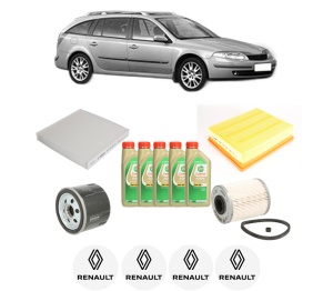 Set Pachet filtre revizie Bosch, 5 litrii ulei Castrol 5W30 RENAULT LAGUNA II Grandtour (KG0/1_) 1.9 dCi (KG12) din 2005-2007, 4x Stickere auto cu RENAULT - Img 2