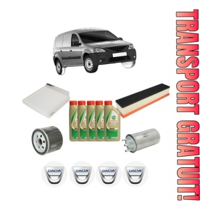 Set Pachet filtre revizie Bosch, 5 litrii ulei Castrol 5W40 DACIA LOGAN EXPRESS (FS_) 1.5 dCi (FS0W) din 2009, 4x Stickere auto cu DACIA