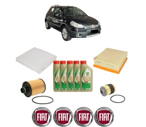 Set Pachet filtre revizie Bosch, 5 litrii ulei Castrol 5W40 FIAT SEDICI (189_) 1.9 D Multijet 4x4 din 2006-2011, 4x Stickere auto cu FIAT - Img 2