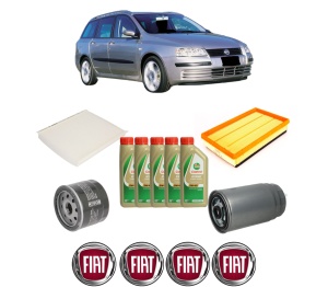 Set Pachet filtre revizie Bosch, 5 litrii ulei Castrol 5W40 FIAT STILO (192_) 1.9 D Multijet din 2005-2006, 4x Stickere auto cu FIAT - Img 2