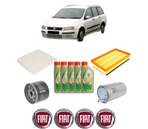 Set Pachet filtre revizie Bosch, 5 litrii ulei Castrol 5W40 FIAT STILO Multi Wagon (192_) 1.9 D Multijet (192DXT1B) din 2005-2008, 4x Stickere auto cu FIAT - Img 2