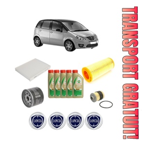 Set Pachet filtre revizie Bosch, 5 litrii ulei Castrol 5W40 LANCIA MUSA (350_) 1.9 D Multijet (350.AXC1A) din 2004-2012, 4x Stickere auto cu LANCIA