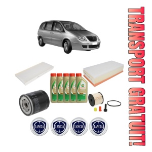 Set Pachet filtre revizie Bosch, 5 litrii ulei Castrol 5W40 LANCIA PHEDRA (179_) 2.0 JTD (179AXB1A) din 2002-2010, 4x Stickere auto cu LANCIA