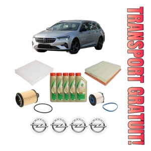 Set Pachet filtre revizie Bosch, 5 litrii ulei Castrol 5W40 OPEL INSIGNIA A Sports Tourer (G09) 2.0 CDTI (35) din 2008-2013, 4x Stickere auto cu OPEL