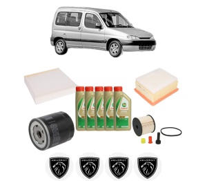 Set Pachet filtre revizie Bosch, 5 litrii ulei Castrol 5W40 PEUGEOT PARTNER MPV (5_, G_) 2.0 HDi 4x4 din 2004-2005, 4x Stickere auto cu PEUGEOT - Img 2