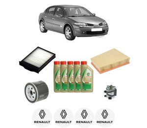 Set Pachet filtre revizie Bosch, 5 litrii ulei Castrol 5W40 RENAULT MEGANE II Saloon (LM0/1_) 1.5 dCi (LM1F) din 2005-2010, 4x Stickere auto cu RENAULT - Img 2