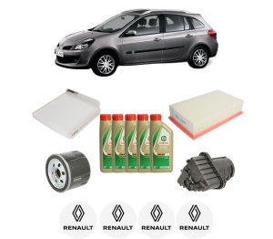 Set Pachet filtre revizie Bosch, 5 litrii ulei Castrol 5W40 RENAULT CLIO III Grandtour (KR0/1_) 1.5 dCi din 2010-2012, 4x Stickere auto cu RENAULT - Img 2