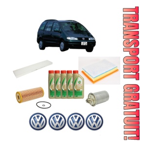 Set Pachet filtre revizie Bosch, 5 litrii ulei Castrol 5W40 Volkswagen SHARAN VAN (7M_) 1.9 TDI (7M6, 7M9) din 2000-2010, 4x Stickere auto cu Volkswagen