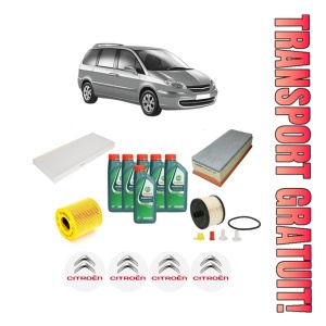 Set Pachet filtre revizie Bosch, 6 litrii ulei Castrol 10W40 CITROEN C8 (EA_, EB_) 2.0 HDi din 2006, 4x Stickere auto cu CITROEN