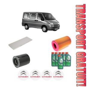 Set Pachet filtre revizie Bosch, 6 litrii ulei Castrol 10W40 CITROEN JUMPER I Bus (230P) 2.8 HDi din 2000-2002, 4x Stickere auto cu CITROEN
