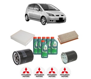 Set Pachet filtre revizie Bosch, 6 litrii ulei Castrol 10W40 MITSUBISHI COLT VI (Z3_A, Z2_A) 1.5 DI-D (Z38A) din 2004-2012, 4x Stickere auto cu MITSUBISHI - Img 2