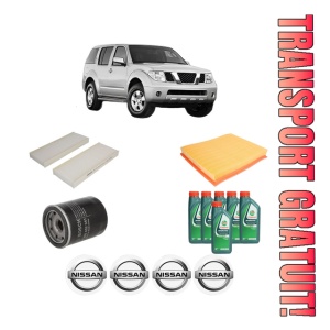Set Pachet filtre revizie Bosch, 6 litrii ulei Castrol 10W40 NISSAN PATHFINDER III (R51) 4.0 4WD din 2005, 4x Stickere auto cu NISSAN