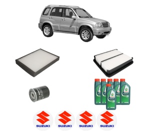 Set Pachet filtre revizie Bosch, 6 litrii ulei Castrol 10W40 SUZUKI GRAND VITARA I (FT, HT) 2.7 4x4 (TX92, JA627) din 2003-2003, 4x Stickere auto cu SUZUKI - Img 2